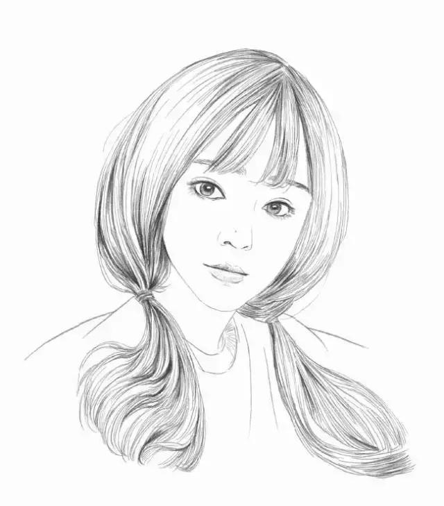 素描头像女生唯美，素描少女.微信（为你喜欢的小姐姐画幅画）