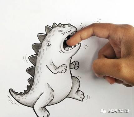 小恐龙怎么画，恐龙怎么画简单又好看（创意手绘丨他画出一只很有戏的小恐龙）