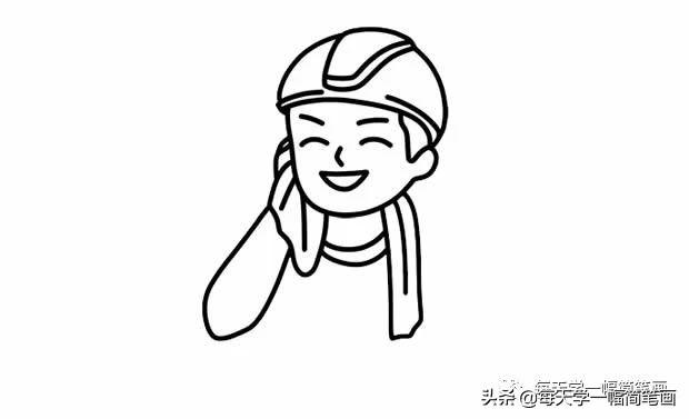 横幅简笔画带字，每天学一幅简笔画--五一劳动节劳动最光荣简笔画画法步骤图解大全