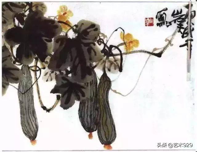 丝瓜喜欢阴还是阳，丝瓜苗喜阳还是阴（一教就会，国画丝瓜的写意画法）
