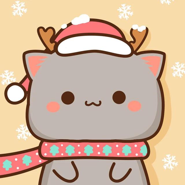 蜜桃猫情侣头像，蜜桃猫圣诞节情头微信（来自于蜜桃猫系列可爱卡通动漫二次元小头像精选集～）
