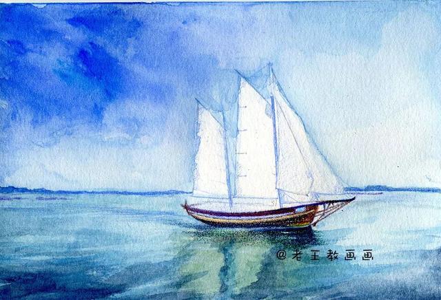 怎样画小帆船，儿童画小帆船怎么画（水彩教程来了）