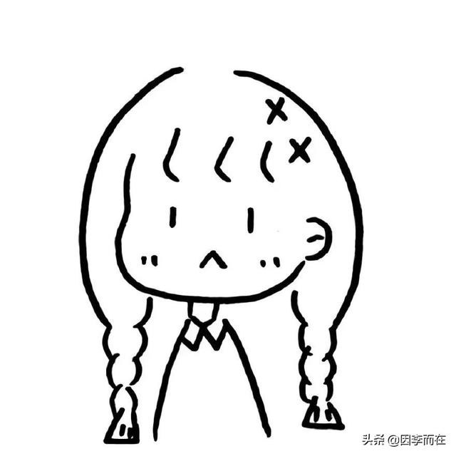 简笔画女生头像，简笔画女头/可爱微信（黑白简笔画的闺蜜宿舍团队头像）