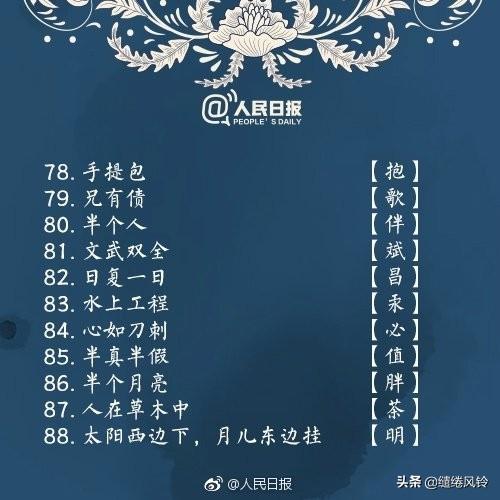 简单的儿童字谜，简单的儿童字谜图片（《人民日报》整理100个简单字谜）