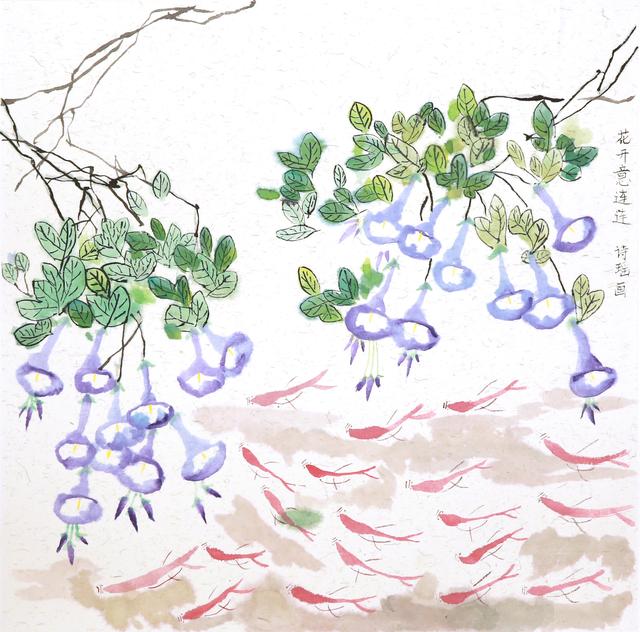 荷花池简笔画，荷花池简笔画手绘（美丽云浮——2020年云浮市庆祝六一儿童节少儿书画作品展）