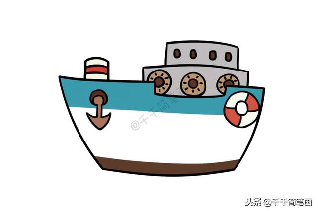 帆船简笔画带颜色，帆船简笔画（小舟、轮船、帆船、游轮~值得收藏）