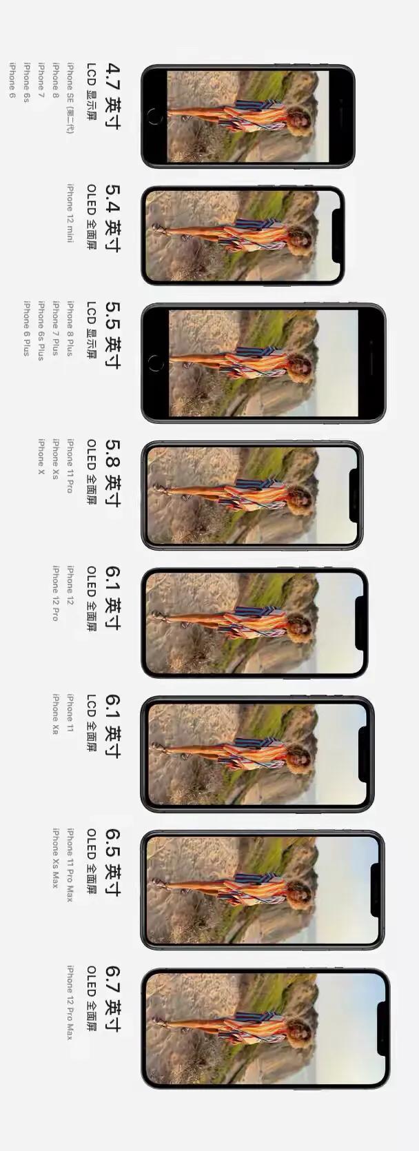 苹果11几寸大小哪里看（iPhone各机型尺寸对比）
