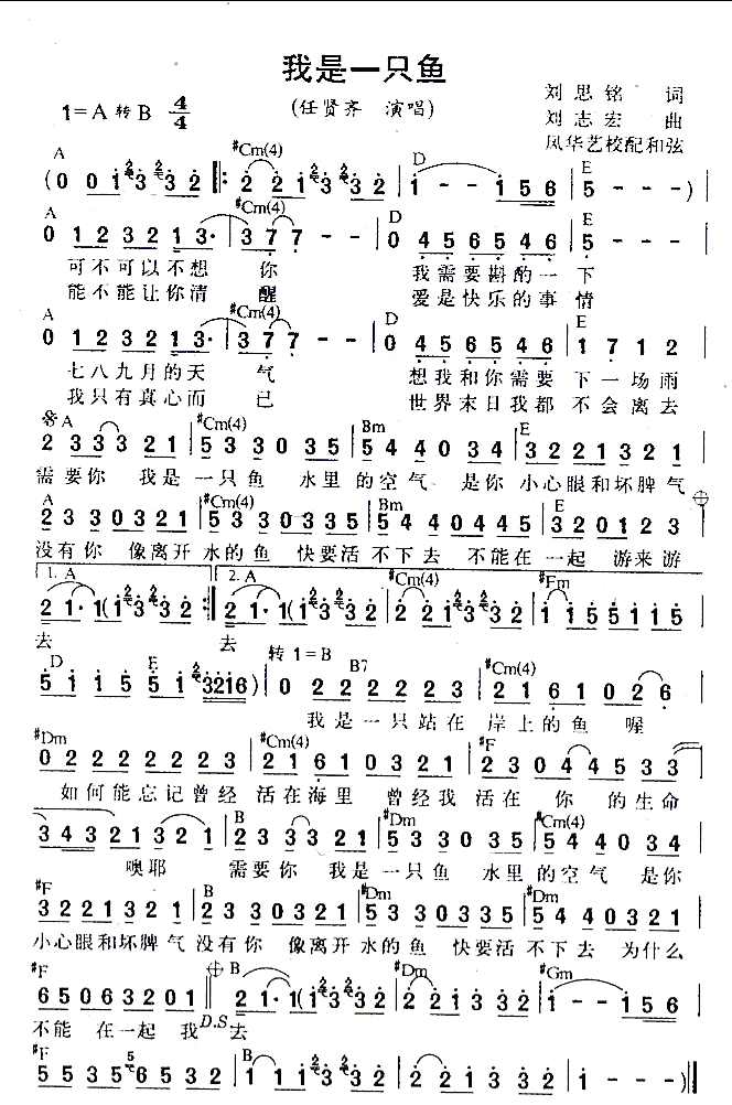 任贤齐简谱(任贤齐经典歌曲天涯简谱) - 龙腾网