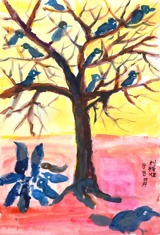 荷花池简笔画，荷花池简笔画手绘（美丽云浮——2020年云浮市庆祝六一儿童节少儿书画作品展）