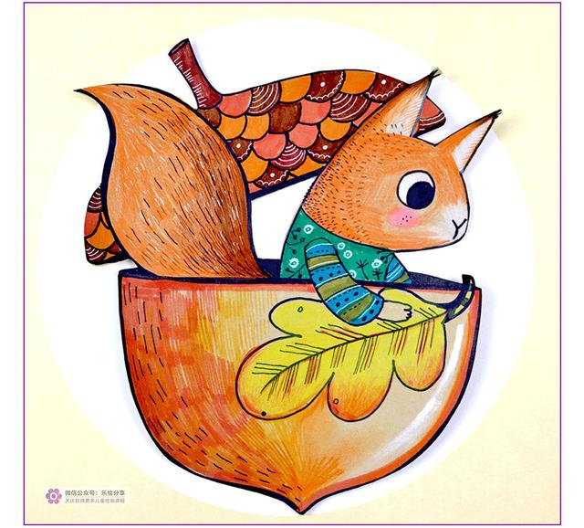 松鼠怎么画，松树怎么画简笔画图片（绘画教程，松鼠与橡果）