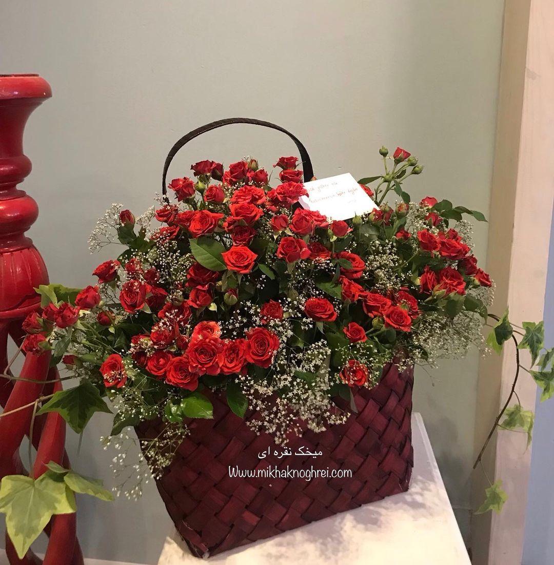 花篮唯美图片2356,520花篮图片(盛唐风格,唯美灵动的提篮插花)