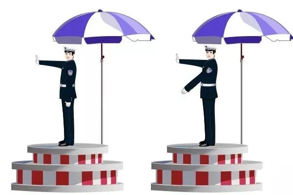 停车场指挥车辆标准手势，车辆指挥手势（速记！图解8种交警手势）