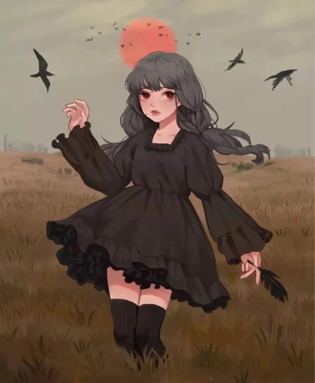 孤独的夜晚图片，黑夜中孤独寂寞的女生背影微信（黑暗系女生头像来袭）