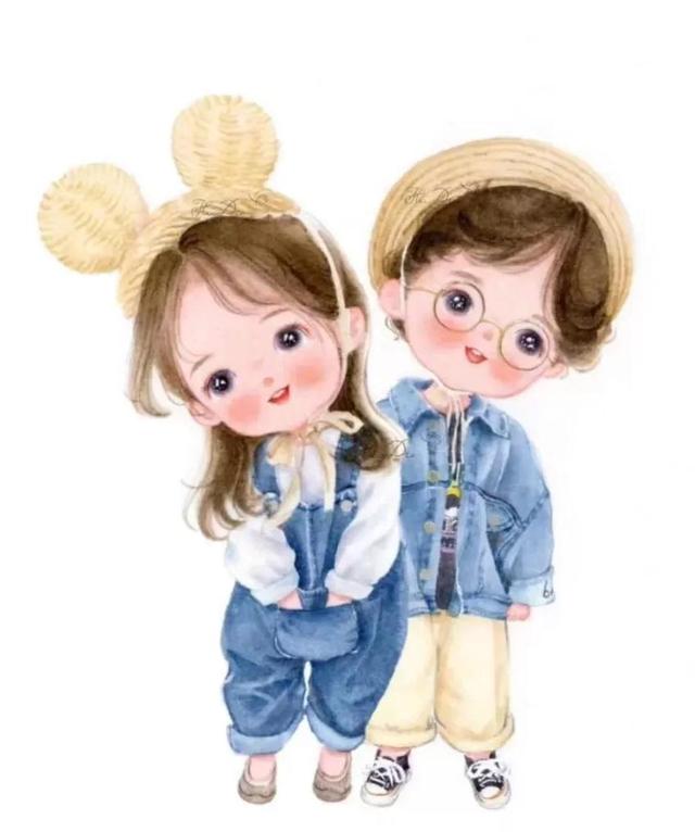 姐弟头像专属一人一张，姐弟头像微信（兄弟姐妹手绘头像<10.3>）