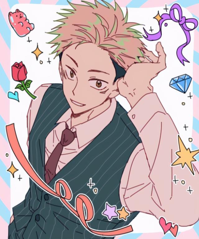 可爱的小白人，微信头像，可爱的小白人（大神画家绘制《咒术回战》四人组）