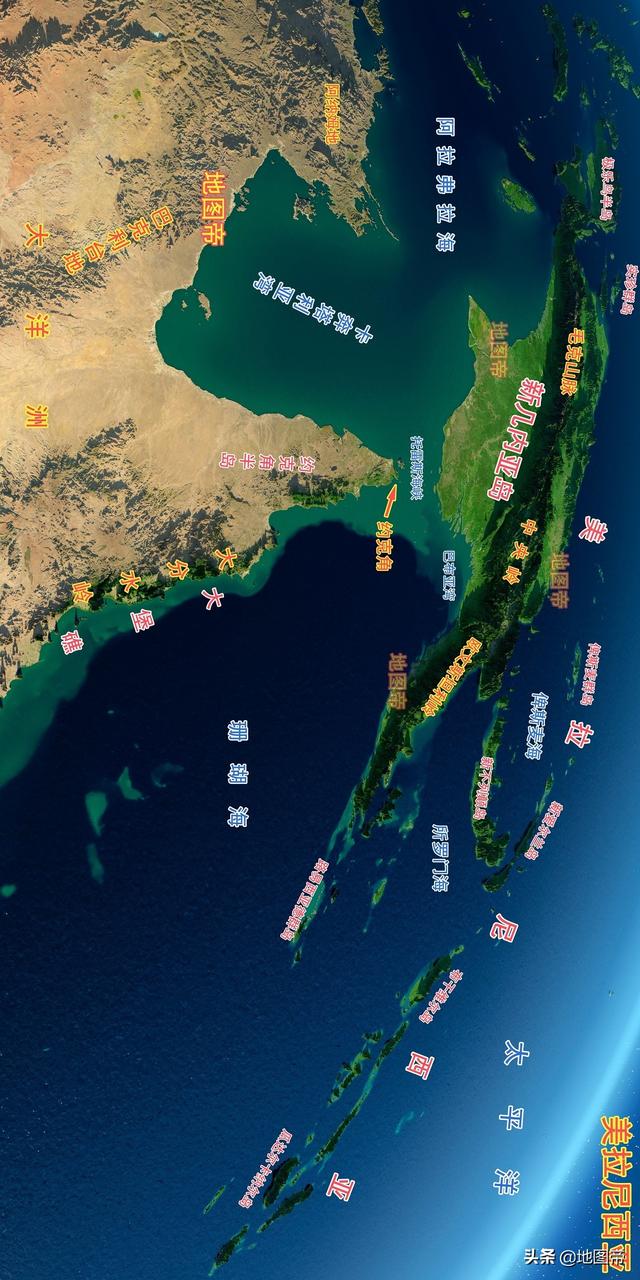 赤道几内亚地图(太平洋第一大岛,形状像恐龙,为何分属印尼和巴新?