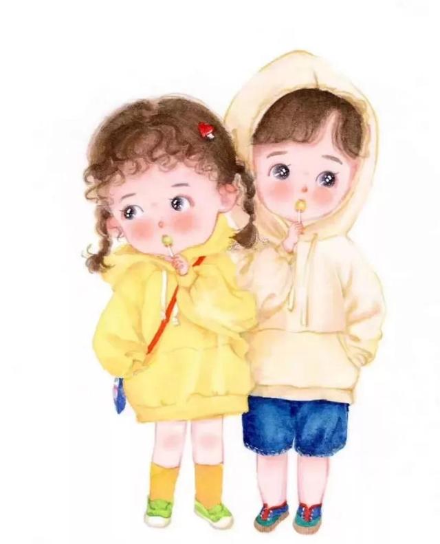 姐弟头像专属一人一张，姐弟头像微信（兄弟姐妹手绘头像<10.3>）