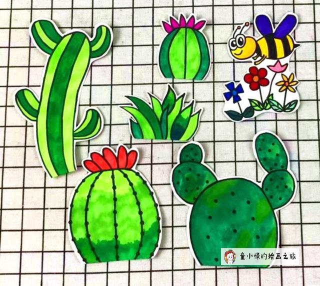 创意美术《仙人掌》教案，幼儿创意美术《仙人掌》（童小憬的绘画之旅，立体仙人掌）