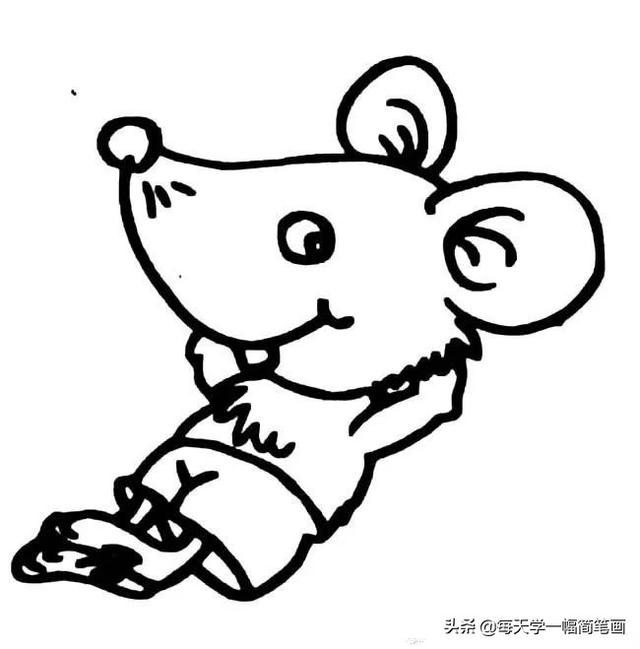 老鼠简笔画7 2=9 画法,简笔画7 2等于9怎么画老鼠1,每天学一幅简笔画