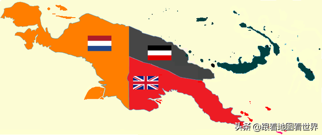 巴布亚新几内亚地图，阿尔及利亚边界开放（第二大岛上的国家巴布亚新几内亚）