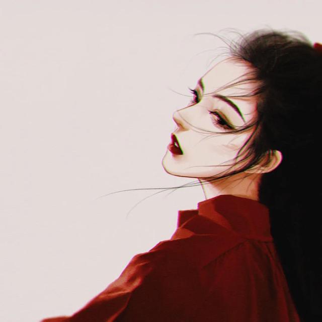 妩媚╮，微信头像，妩媚╮（，红色给人一种妩媚妖艳的女人味～）