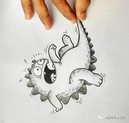小恐龙怎么画，恐龙怎么画简单又好看（创意手绘丨他画出一只很有戏的小恐龙）