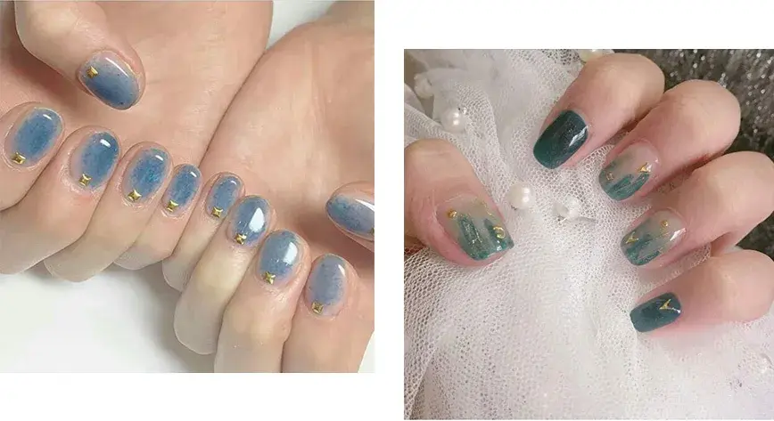 夏天指甲颜色大全图片流行，夏天显白指甲（够仙够清爽最重要是显手白）