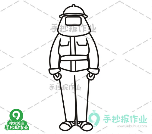 消防车怎么画又简单又漂亮，带颜色的消防车简笔画怎么画（帅气的消防员与消防车简笔画）