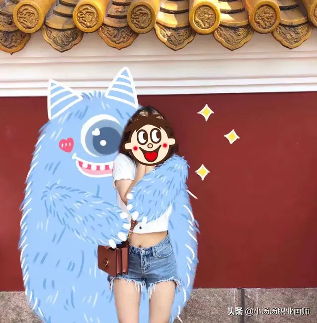 小怪兽头像，林哲（最近火爆抖音的小怪兽涂鸦微信头像）