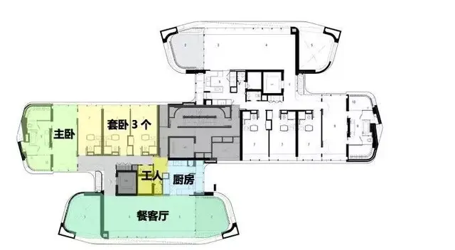 伦敦海德公园壹号3房户型，全球顶级豪宅户型设计大比拼