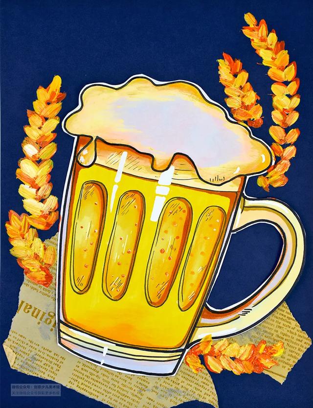 简笔画麦穗的画法,麦穗的简笔画法怎么画(色彩的创意表达《一杯啤酒) 简笔画麦穗的画法,麦穗的简笔画法怎么画(色彩的创意表达《一杯啤酒)