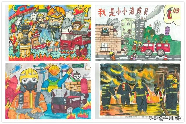 消防员的简笔画，消防员怎么画简单（兰州市第三届“我是小小消防员”消防绘画作品线上展览——优秀奖）