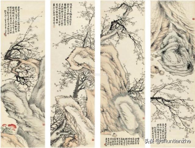 写意梅花100种画法，构图一百例，学完够用了