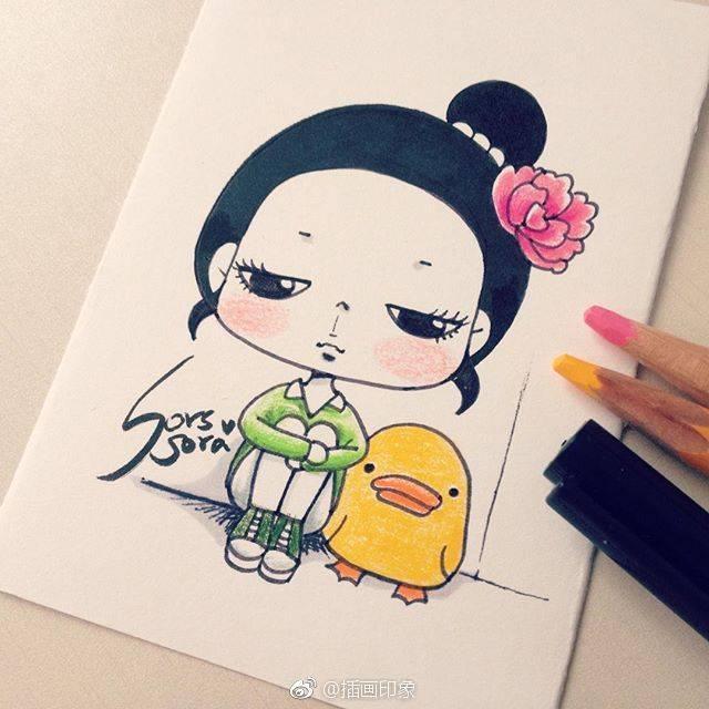 小女孩看书简笔画,简笔画课堂(可爱小女孩彩铅简笔画素材) 小女孩看书简笔画,简笔画课堂(可爱小女孩彩铅简笔画素材)