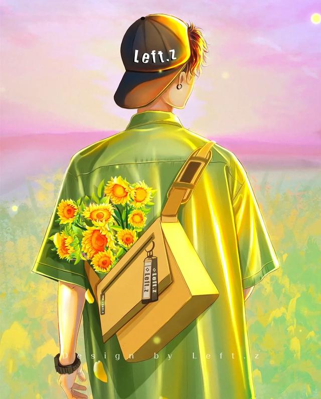 情侣头像一人一张，鱼头:超级好看的情侣头像，一人一张微信（绝美光影插画头像<2>）