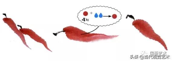 水墨画白菜的画法步骤，写意蔬果入门画法之白菜、辣椒的画法步骤