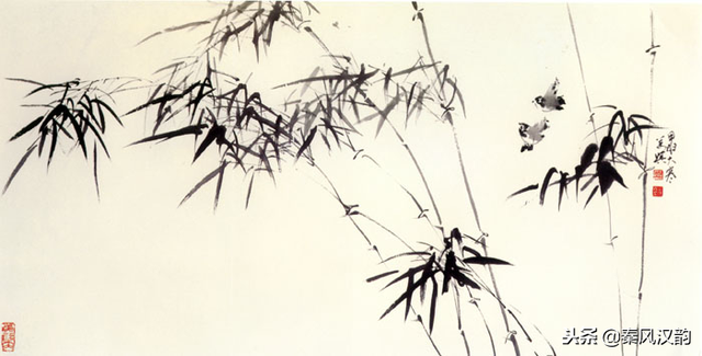 国画竹子的竹枝怎么画，国画竹竿竹枝画法