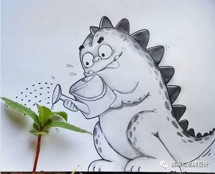 小恐龙怎么画，恐龙怎么画简单又好看（创意手绘丨他画出一只很有戏的小恐龙）