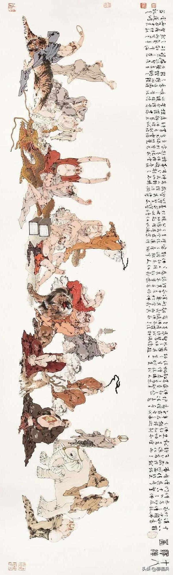 十八罗汉排名及顺序及图片，十八罗汉排名及顺序（名家人物画《十八罗汉图》欣赏）