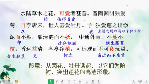 爱莲说的中心句，爱莲说的中心句是啥（七下《爱莲说》重点复习基础知识）
