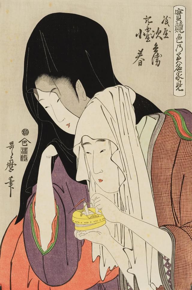 唐崎夜雨  优质手绘简约女头 画师，微信头像，唐崎夜雨  优质手绘简约女头 画师：AluZoe（浮华世代——日本浮世绘专场网络文物拍卖会）