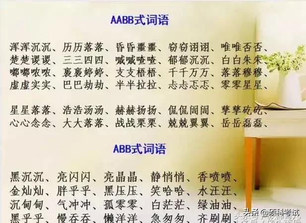 小学一年级abac式的词语，一年级abac式词语大全（ABAC+AABC+ABAB式等16类词语积累）