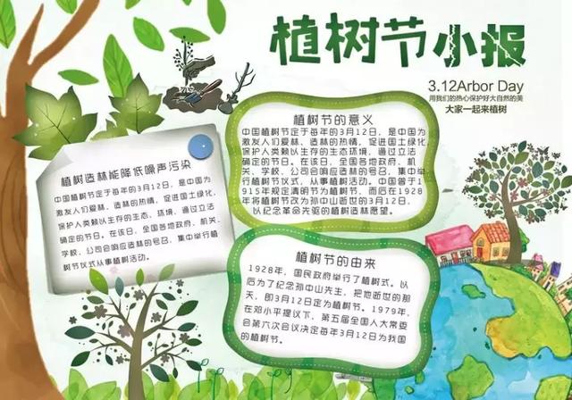 植树节黑板报内容大全，植树节手抄报内容有哪些（3.12植树节手抄报素材+模板+1~6年级作文范文）