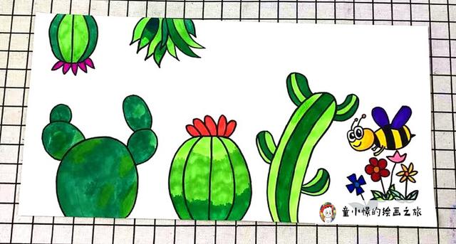 创意美术《仙人掌》教案，幼儿创意美术《仙人掌》（童小憬的绘画之旅，立体仙人掌）