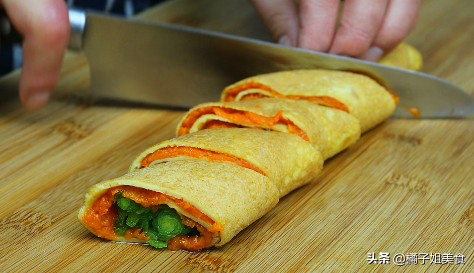 圖片[6]-【胡蘿卜雞蛋卷】做法步驟圖  色香味俱全 過年必備-起舞食譜網