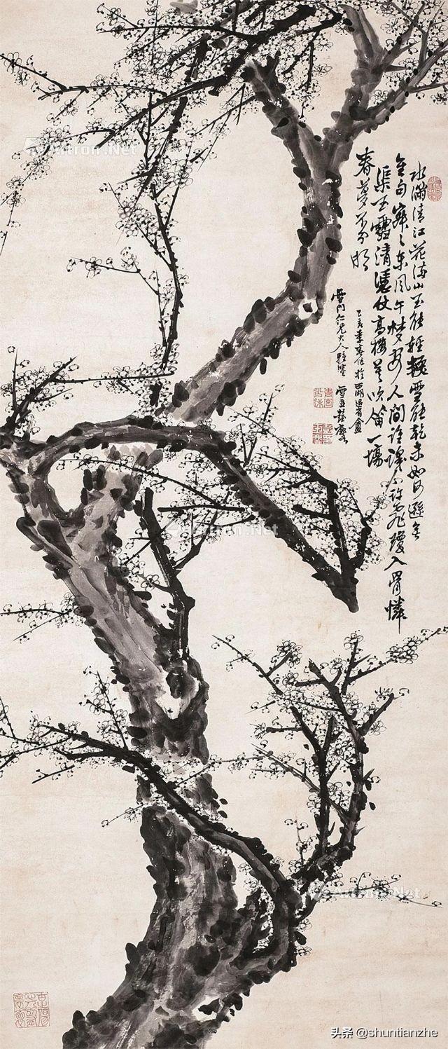 写意梅花100种画法，构图一百例，学完够用了