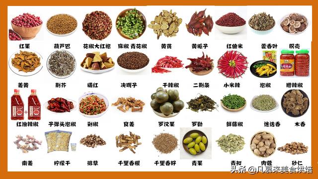 调料大全及图和名称，炒菜必备调料（100种调料习性用途用法图片大全）