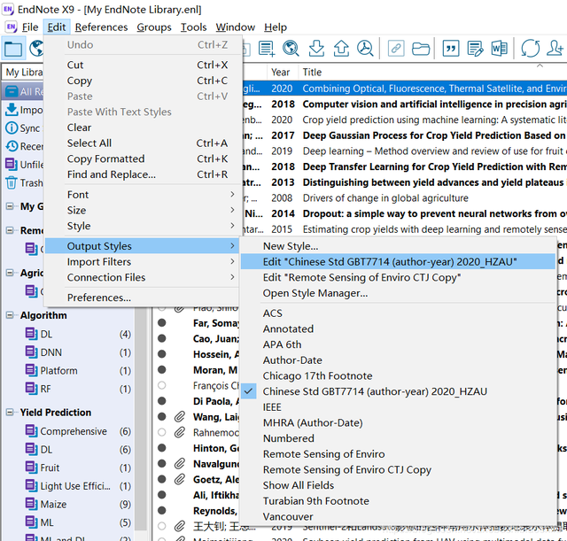 noteexpress和endnote，noteexpress（EndNote论文参考文献的输出引用格式自定义修改与编辑界面详解）