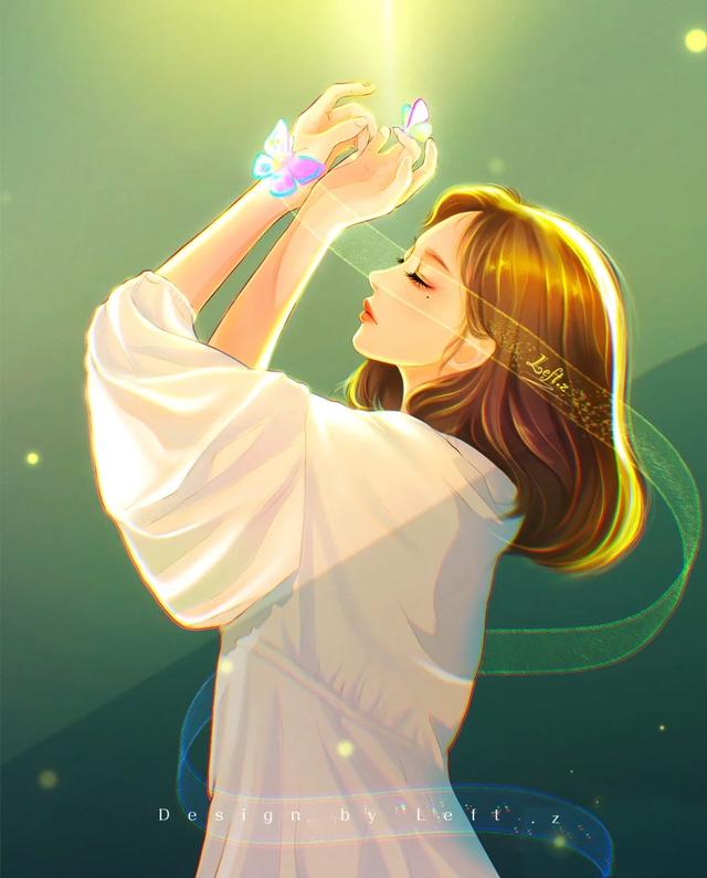 情侣头像一人一张，鱼头:超级好看的情侣头像，一人一张微信（绝美光影插画头像<2>）