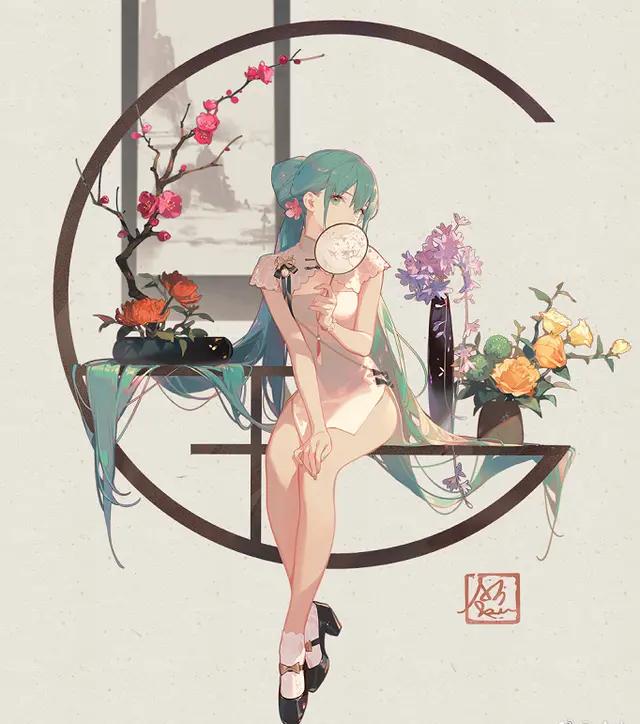 Q版古装，微信头像，Q版古装（复古古装美女头像插画）